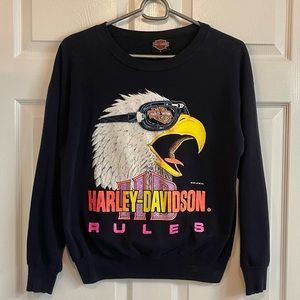 AMAZING Vintage 1989 Fun Wear Inc./ Harley Davidson Collab Sweatshirt 80s 90s